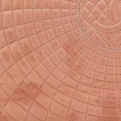 Pre Owned Chanel Light Pink Quilted Iridescent Leather Large Sea Hit Tote