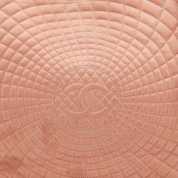 Pre Owned Chanel Light Pink Quilted Iridescent Leather Large Sea Hit Tote