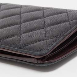 مملوكة مسبقًا Chanel Black Quilted Caviar Leather L Yen Continental Wallet