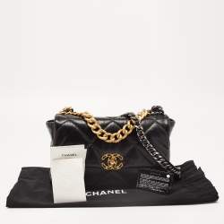 Pre Owned Chanel Black Leather Chanel 19 Flap Shoulder Bag