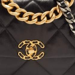 Pre Owned Chanel Black Leather Chanel 19 Flap Shoulder Bag