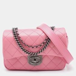 Chanel Pink Quilted Leather Small Double Carry Waist Flap Bag Chanel
