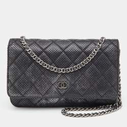 Chanel Classic Quilted Perforated Leather Wallet on Chain