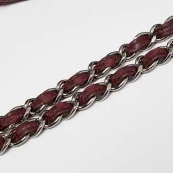 Pre Owned Chanel Burgundy Camellia Embossed Patent Leather Shoulder Bag