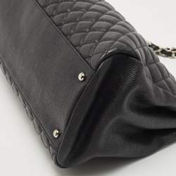 Pre Owned Chanel Black Quilted Caviar Leather Medium Just Mademoiselle Bowler Bag
