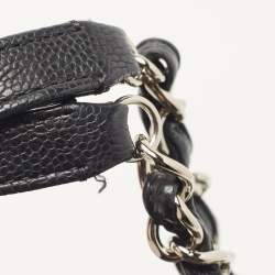 Pre Owned Chanel Black Quilted Caviar Leather Medium Just Mademoiselle Bowler Bag