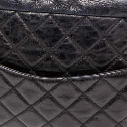 Pre Owned Chanel Black/Blue Quilted Iridescent Leather Mademoiselle Camera Shoulder Bag