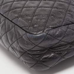 Pre Owned Chanel Black/Blue Quilted Iridescent Leather Mademoiselle Camera Shoulder Bag