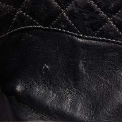 Pre Owned Chanel Black/Blue Quilted Iridescent Leather Mademoiselle Camera Shoulder Bag