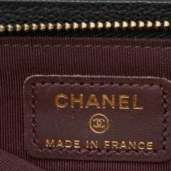 Pre Owned Chanel Black Quilted Caviar Leather Phone Holder Crossbody Bag