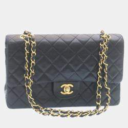Chanel Classic Double Flap Quilted Caviar Gold-tone Small Black