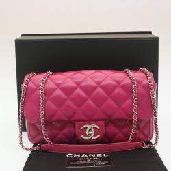 Chanel Pink Leather Flap Bag 