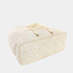 Chanel White Tweed Deauville Drawstring Backpack