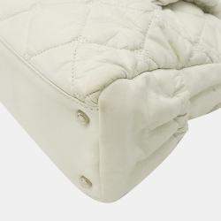 Chanel White Lambskin Leather Woven CC Shoulder Bag