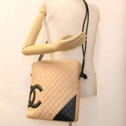 Chanel Beige Leather Cambon Ligne  Shoulder bag