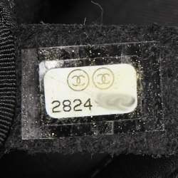 Pre Owned Chanel Black Chevron Leather Medium Boy Flap Bag