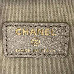 Chanel White Leather CC Vanity Chain Shoulder Bag