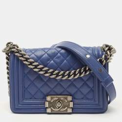 Dark blue chanel hot sale boy bag