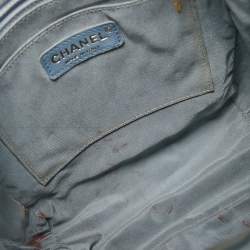 Pre Owned Chanel Blue Quilted Denim Urban Spirit Backpack
