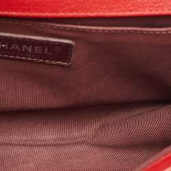 Chanel Red Quilted Leather and Patent Medium Boy Flap Bag