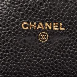 Chanel Black Quilted Caviar Leather Classic Continental Wallet