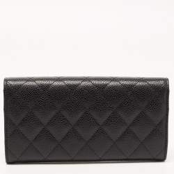 Chanel Black Quilted Caviar Leather Classic Continental Wallet