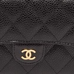 Chanel Black Quilted Caviar Leather Classic Continental Wallet