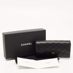 Chanel Black Quilted Caviar Leather Classic Continental Wallet