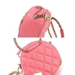 Chanel Pink Leather Round CC Top Handle Bag 