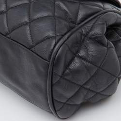 Pre Owned Chanel Black Leather CC Accordion Flap Shoulder Bag