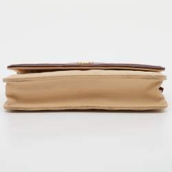 Chanel Beige/Burgundy Quilted Leather Classic Wallet on Chain