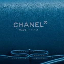 Pre Owned Chanel Green Quilted Leather Maxi Classic Double Flap Bag