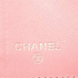 Chanel Pink Caviar Leather CC Flap Trifold Compact Wallet