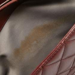 Pre Owned Chanel Dark Red Quilted Caviar Leather GST Tote