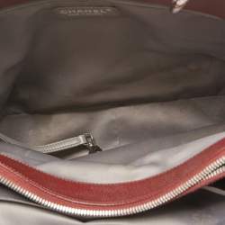 Pre Owned Chanel Dark Red Quilted Caviar Leather GST Tote