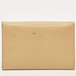 Chanel Beige Leather CC Flap Wallet