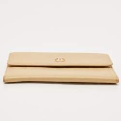 Chanel Beige Leather CC Flap Wallet