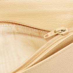 Chanel Beige Leather CC Flap Wallet