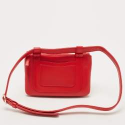 Pre Owned Chanel Red Leather CC Mania Double Zip Waist Belt Bag