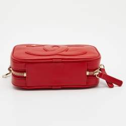 Pre Owned Chanel Red Leather CC Mania Waist Bag