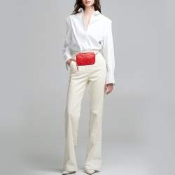 Pre Owned Chanel Red Leather CC Mania Waist Bag