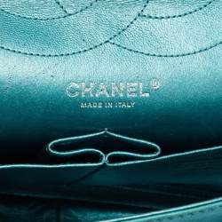 Chanel Metallic Green Quilted Leather 227 Reissue 2.55 Flap Bag