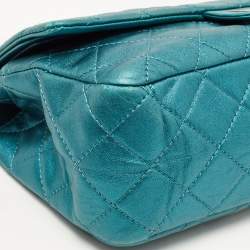 Chanel Metallic Green Quilted Leather 227 Reissue 2.55 Flap Bag