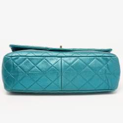 Chanel Metallic Green Quilted Leather 227 Reissue 2.55 Flap Bag