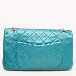 Chanel Metallic Green Quilted Leather 227 Reissue 2.55 Flap Bag