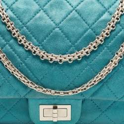 Chanel Metallic Green Quilted Leather 227 Reissue 2.55 Flap Bag