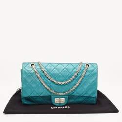 Chanel Metallic Green Quilted Leather 227 Reissue 2.55 Flap Bag