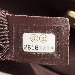 Pre Owned Chanel Dark Beige Chevron Leather Mini Rock The Corner Flap Bag