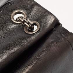 Pre Owned Chanel Metallic Grey/Black Quilted Leather 226 Reissue 2.55 Flap Bag