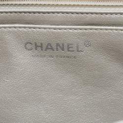 Chanel Metallic Grey Quilted Leather Maxi Classic Single Flap Bag